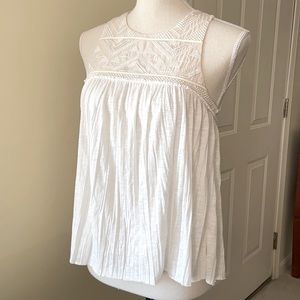 Sleeveless Embroidered High Neckline Top (NWT)